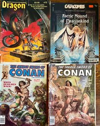 Faerie Mound Of Dragon Kind, Dragon Role Playing, Two Savage Sword Of Conan Comic Books 1980