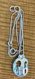 Sterling Silver Box Chain 18 Inch Necklace & Pendant By Relios Inc