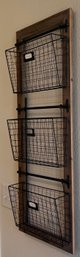 3 Tier Wood And Metal Decorative Wall Hanging Organizer