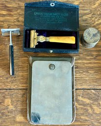Keen Cutter Razor, Enders Dollar Safety Razor In Original Box, 1925 Us Military Shaving Mirror, And More