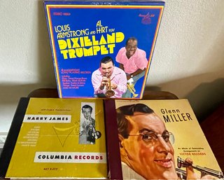 (3) Vintage Album Box Sets - Glenn Miller, Louis Armstrong, Harry James