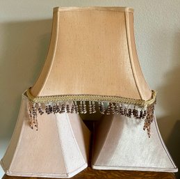 (3) Lamp Shades - (1) Silk With Tassels And Beads