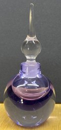 Signed Silverbrook 1983 Purple Art Glass Perfume Bottle With Stopper