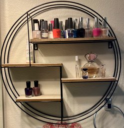 19.5' Round 4 Tier Accent Shelf With Assorted Perfumes And Nail Polishes