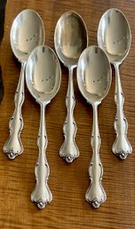 166 Grams Total - (5) International Sterling Mademoiselle 6' Teaspoons