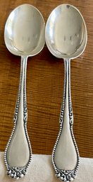 84 Grams Total - (2) Towle Sterling Silver Large 8' Serving Spoons