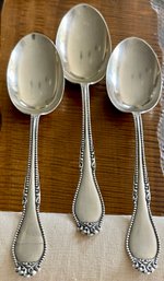 138 Grams Total - (3) Towle Sterling Silver Large 8' Serving Spoons