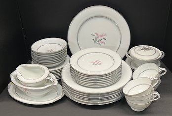Set Of Noritake China Crest Pattern Japan  - Plates, Cups, Saucers, Serving Pieces, Side Plates, And More