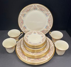 Lenox Versailles Pattern Set Of 4 - Cups, Saucers, Plates, Side Plates, And Desert Plates