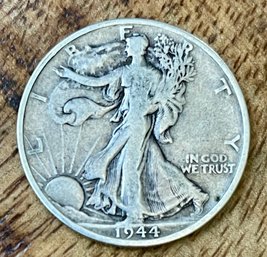 1944 D Walking Liberty Silver Half Dollar Coin - 90 Percent Silver