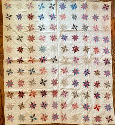 Antique Handmade Star Quilt - 62' X 74'