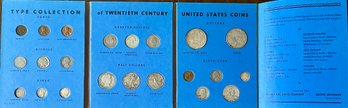 Full Book Type Collection Of 20th Century Silver Coins Morgan & Liberty Dollar Coins, Mercury & Liberty Dimes