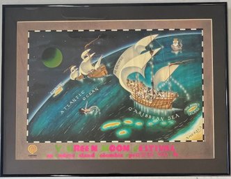 1992 Green Moon Festival San Andres Island Columbia Framed Poster