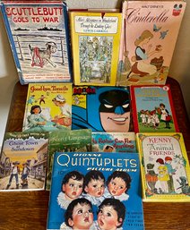 Vintage Kids Books - Cinderella, Batman, Alice In Wonderland, Good Bye Tonsils, Scuttlebutt Goes To War