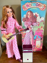 1972 21' Ideal Harmony Music Makin Doll In Original Box With Guitar, Record, And Amplifier