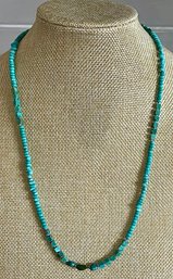 Loveland Handmade Sterling Silver & Turquoise - Bead 22' Necklace