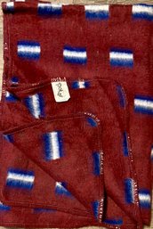 Vintage Polar Blanket From Bolivia Red & Blue