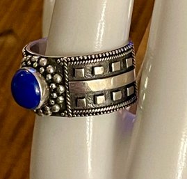Sterling Silver And Blue Lapis Ring Size - 9.75 - Total Weight  10.4 Grams