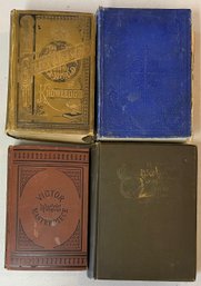 (4) Antique Hard Back Books - Congress Of Women 1894, Victor Hugos Masterpiece 1880, Story Of America (as Is)