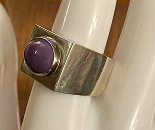 Sterling Silver And Charoite Ring Size 10 - Total Weight 11.7 Grams