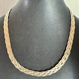 Vintage 6 Strand Woven Sterling Silver 18 Inch Necklace - Total Weight 20.03 Grams