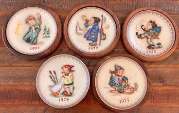 (5) Vintage Goebel West Germany M.J. Hummel 1971, '72, '73, '74, And '75 Plates