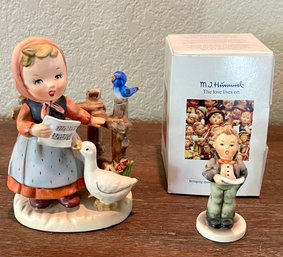 1985 Goebel Germany Hummel With Original Box And A Vintage Erich Stopher Porcelain Singing Girl Figurine