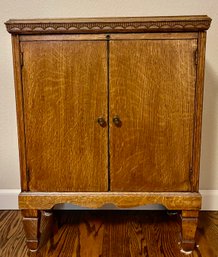 Antique Quarter Sawn Oak Two Door Cabinet