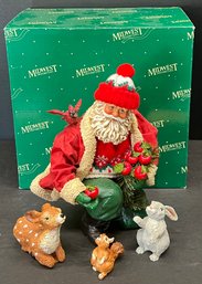 Midwest Importers Resin Santa With Animals 4 Piece Set With Original Box