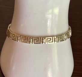 Vintage Sterling Silver 7 Inch Greek Key Panel Bracelet - Total Weight 10.85 Grams