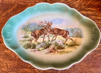 Antique Carrollton Elk Motif Platter