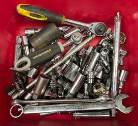 Assorted Sockets, Ratchets, And Wrenches Standard And Metric