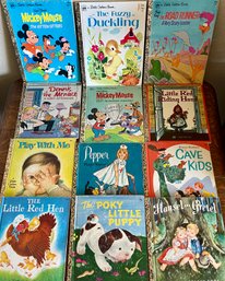 Vintage Little Golden Books - Road Runner, Mickey Mouse, Dennis The Menace, Pepper, Cave Kids, And More