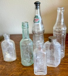 (6) Antique Bottles - Star Coca Cola, Sloans Liniment, And More