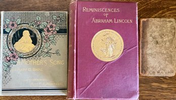 Antique Books - 1886 A Mother's Song, 1828 Lectures On Rhetoric, 1888 Abraham Lincoln