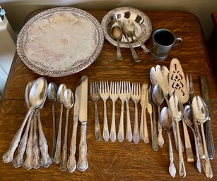 Collection Of Silver Plate Silverware - 1847 Rogers, Royal Saxony, New England, Oneida, And More