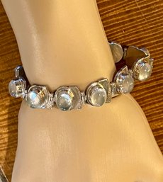 Lovely Sterling Silver & Moonstone 7.5' Bracelet - Handmade - 36.9 Grams