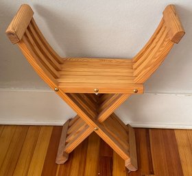 Vintage Wooden Folding Stool