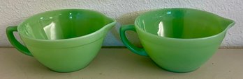 (2) Vintage Fire King Jadeite Batter Bowls