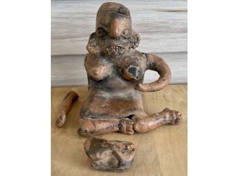 Rare Ancient Women With Baby Incense Burner Artifact Excavated From A Mound In Guerrero Mexico 1960's