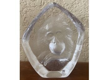 Mats Jonasson Crystal Orangutan Sculpture 3741