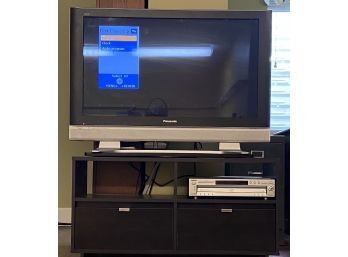 Panasonic 40 Inch Plasma TV  With Veneer Media Stand And Sony DVD Player