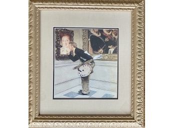 Norman Rockwell 'art Critic' Print In Frame