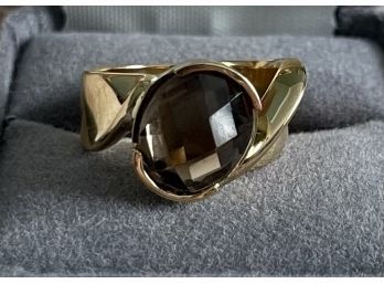 14K Gold Ring W Brilliant Cut Natural Smokey Quartz 4.69 Ct, Ring Size 7.75 Weighs 9.25 Grams, Appraisal