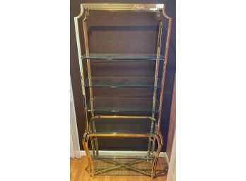 80 Inch 6-Tier Brass Shelf With Glass Inserts (2 Of 2)