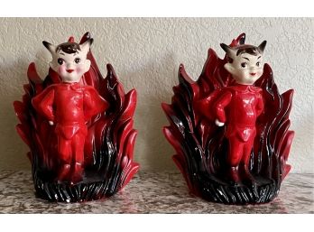 (2) Kreiss 1955 Devil Elf Vases