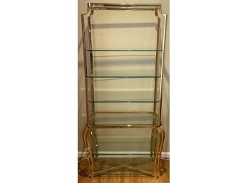 80 Inch 6-tier Brass Shelf With Glass Inserts (1 Of 2)