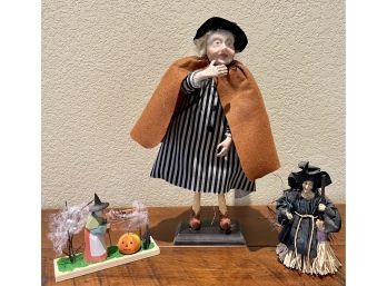 Collection Of Resin, Wood, And Cornhusk Figurines