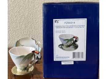 Franz Porcelain Collection 'paradise Calls' Toucan Design Cup And Saucer FZ00314