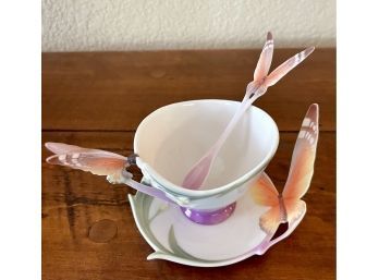 Franz Porcelain Collection Butterfly Cup And Saucer Xp1693